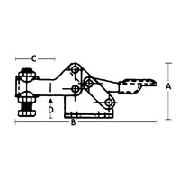 Horizontal Hold-Down Clamps, 205 Series, 4 Pack-Holding Cap. lbs. - 60