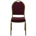 Flash Furniture HERCULES Series Dome Back Stacking Banquet Chairs with Burgundy Patterned Fabric & Gold Frame - 4 Pack-500 lb. Weight Capacity