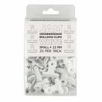 JAM Paper Metal Bulldog Clips - Small - 22mm - White - 25 Pack (521312118)-Color: White