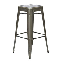 OSP Designs – Tabourets de bar en métal de 30 po, fini gris métallique-Tabouret de bar en métal style ancien de 30 po
