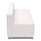Flash Furniture HERCULES Alon Series Melrose Leather Loveseat with Brushed Stainless Steel Base - White-Melrose White LeatherSoft Upholstery