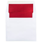 JAM Paper 6 x 6 Square Foil Lined Envelopes, White with Red Lining, 100 Pack (3244690g)-White with red foil