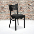 Flash Furniture HERCULES Series Black Coffee Back Metal Restaurant Chair - Black Vinyl Seat-Welded Joint Assembly