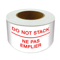 SPC 'Do Not Stack' Die Cut Labels - Red/ White - 3" x 5" - 500/Roll-500/Roll