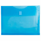 JAM Paper Plastic Expansion Envelopes with Hook & Loop Closure Letter Booklet - 9 5/8" x 11 5/8" - Blue - 6 Pack-Colour: Blue 