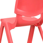 Flash Furniture Plastic Stackable School Chair with 10.5" Seat Height - Red - 10 Pack-Designed to encourage proper sitting habits