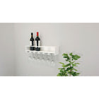 nexxt FN00399-7INT Claret Wine Bottle and Glass Holder Wall Shelf, 21" x 4.25", White-Product dimensions: 4.5" H x 22" W x 5" D; maximum weight capacity: 15 lbs