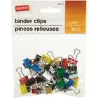 Staples Binder Clips - Mini 3/5" - Assorted Classic Colours - 40 Pack-Strong metal clips to keep papers securely fastened