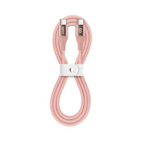LOGiiX Vibrance Silicone Cable USB-C to USB-C - Blush-1M (~3 Ft) ultra-soft, Colourful and flexible charging cable