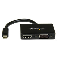StarTech Travel A/V Adapter: 2-In-1 Mini Displayport to HDMI Or VGA Converter-2-in-1 design lets you connect to any HDMI or VGA display using a single adapter