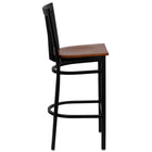 Flash Furniture HERCULES Series Black School House Back Metal Restaurant Barstool - Cherry Wood Seat-School House Back Design