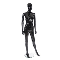 Can-Bramar PL Adult 2-in-1 Full Body and Headless Female Unbreakable Mannequin - 70"H - Glass Base -  Glossy Black-2 in 1 full body and headless mannequin