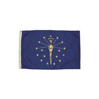 Flagzone Indiana Flag with Heading And Grommets, 3' x 5' (FZ-2132051)-Indiana flag with distinctive design