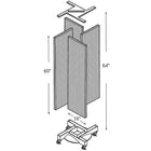 Azar Displays 16"W x 60"H 4-Sided Pinwheel Pegboard Display with Wheeled Base, Translucent Clear (700421-CLR)-Overall dimensions are 28-1/2" W x 64" H