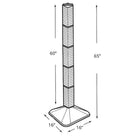 Azar Displays 48" x 4" x 4" Standard 4-Sided Interlocking Pegboard Display Tower, Pink (700225-PNK)-Dimensions: 48"H x 4"W x 4"D Unit, 5"H x 16"W x 16"D Base, 65"H Overall