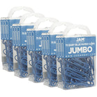 JAM Paper Coloured Jumbo Paper Clips, Large, Baby Blue Paperclips, 5 packs of 75, 375 Total (221819034g)-Baby blue