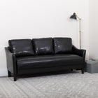 Flash Furniture Asti Upholstered Sofa - Black Leather-Single Seat Cushion