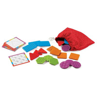 Learning Resources Teaching Tac-Tiles (LER9075)-Reach into the bag to find two matching shapes or textures only by touch, or follow the Activity Cards.