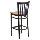 Flash Furniture HERCULES Series Black School House Back Metal Restaurant Barstool - Natural Wood Seat - 2 Pack-.625" Thick Plywood Seat