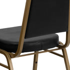 Flash Furniture HERCULES Series Trapezoidal Back Stacking Banquet Chairs with Black Vinyl & Gold Frame - 4 Pack-Seamless Back Panel