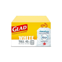 Glad Tie N Toss Forceflex Tall 45L - White - 50 Pack-45L