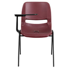 Flash Furniture Burgundy Ergonomic Shell Chair with Right Handed Flip-Up Tablet Arm-Multipurpose Tablet Arm Chair
