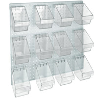 Azar 12 Bucket Peg Wall Accessory Organizer Set - 24" W x 24" H-Sold in Multiples of: 1