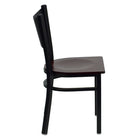 Flash Furniture HERCULES Series Black Coffee Back Metal Restaurant Chair - Mahogany Wood Seat-Coffee Back Design