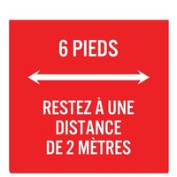 Mark Maker French Badge Talkers 2 3/4" x 2 3/4" - 6 pieds, restez a une distance de 2 metres - 10 Pack-French Badge