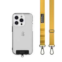 SwitchEasy MagEasy Strap Card with Detachable Neckstrap and Phone Lanyard - 20mm Strap - Mustard Yellow-No need to compromise between form and function