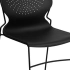 Flash Furniture HERCULES Series Black Full Back Stack Chair with Black Powder Coated Frame-Perforated Back allows air circulation