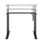 Uplite Manual Ergonomic Stand Up Desk Frame - Hand Crank Adjustable System - Black-Recommended table top dimensions: 34"-71"(L) x 23.5"-36"(W).  3/4" or greater thickness