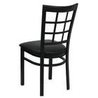Flash Furniture HERCULES Series Black Window Back Metal Restaurant Chair - Black Vinyl Seat - 2 Pack-2.5" Thick Foam Padded Seat
