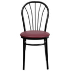 Flash Furniture - Chaise de la série HERCULES en métal à dossier Fan - siège en vinyle bourgogne-Ensemble de 2 chaises de salle à manger en métal