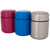 Geo Stainless Steel Vacuum Flasks, Blue/Pink/Silver, 3 Pack-Stainless steel vacuum flask