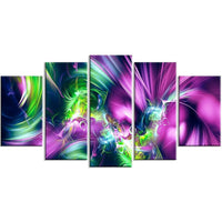 Designart – Tableau sur toile contemporain à motif brillant, vert et mauve, (PT3061-373)-Imprimé