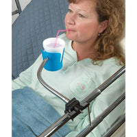 Bios Bedside Beverage Holder-Clamps onto any tubular bed frame, wheelchair frame, or other tubular frame with a diameter of 0