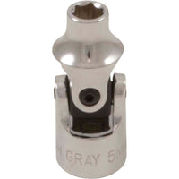 Gray Tools 7mm X 1/4" Drive, 6 Point Standard Length, Universal Joint Socket, Chrome Finish-Size: 7mm