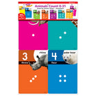 TREND enterprises, Inc. - Ensemble d'apprentissage Animals Count 0-31-Design épuré, accessible et facile à lire avec des repères photo pensés aide à développer le vocabulaire et les capacités descriptives des élèves