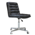 Plata Import Ronin Upholstered Leather Office Chair - Black-Black faux leather