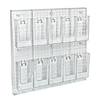 Azar 10-Pocket Trifold Size Pegboard Wall Brochure Holder-Sold in Multiples of: 1