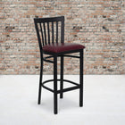 Flash Furniture HERCULES Series Black School House Back Metal Restaurant Barstool - Burgundy Vinyl Seat - 2 Pack-Welded Joint Assembly