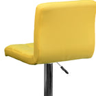 Flash Furniture 17 1/2" x 18" Quilted Vinyl Adjustable Height Bar Stool W/Chrome Base, Yellow, 2 Pack-Swivel Seat
