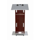 Urbann K2 Lectern With Wheels - Aluminum and Wood - Full Mahogany-610 mm x 510 mm x 1143 mm (24" x 20" x 45")