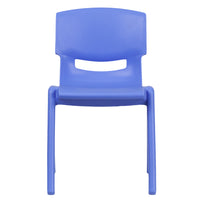 Flash Furniture Plastic Stackable School Chair with 13.25" Seat Height - Blue-Set of 5 Stacking Student Chairs