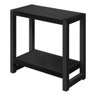 Monarch Specialties 2081 Accent Table - 22"H/Black/Black Metal-2-tier accent table with a thick, rectangular tabletop and fixed lower shelf in black