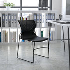 Flash Furniture HERCULES Series Black Full Back Stack Chair with Black Frame-Perforated Back allows air circulation