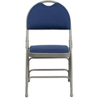 Flash Furniture HERCULES Series Ultra-Premium Triple Braced Navy Fabric Metal Folding Chair with Easy-Carry Handle-Padded Metal Folding Chair