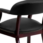 Flash Furniture – Fauteuil de conférence en cuir, accoudoirs fixes, noir-Mousse ignifuge CA117