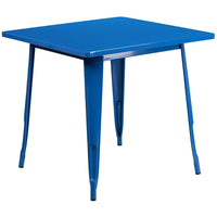 Flash Furniture – Table carrée en métal de 31,5 po pour intérieur/extérieur, bleu (ET-CT002-1-BL-GG)-Table de café en métal